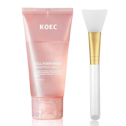 Collagen Night Wrapping Face Mask, Peel off Hydrolyzed Collagen Facial Mask for Elasticity & Hydration Care, Reduces Sagging & Dullness, 2.54 Fl.Oz
